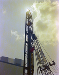 Gulf Foundation Inc. Pile Driver with Crane at Construction Site by George Skip Gandy IV