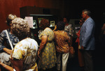 Visitors looking at Gordon Keller School of Nursing display