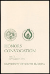 Convocation Program, USF, Honors, November 7, 1976