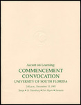 Commencement Convocation Program, USF, December 15, 1985