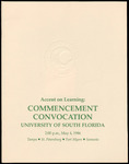 Commencement Convocation Program, USF, May 4, 1986 by University of South Florida