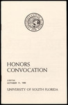 Convocation Program, USF, Honors, October 17, 1986 by University of South Florida