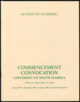 Commencement Convocation Program, USF, December 14, 1986