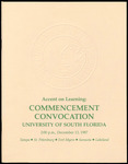 Commencement Convocation Program, USF, December 13, 1987