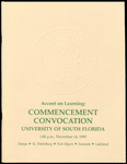 Commencement Convocation Program, USF, December 16, 1989 by University of South Florida