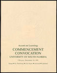 Commencement Convocation Program, USF, October 18, 1991