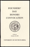 Convocation Program, USF, Honors, October 15, 1993