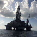 Gulf of Mexico oil rig by Unknown