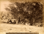 Halte des voyageurs sur les bord du Jourdain – Resting place of the travelers on the slopes of the Jordan by Félix Bonfils