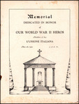 Program, Memorial Dedicated in Honor of Our World War II Heroes, May 28, 1950 by L'Unione Italiana