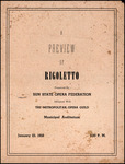 Program, Preview of Rigoletto Program, January 23, 1958 by Sun State Opera Federation