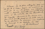 Declaration, P.V. Perez to José Ramón Avellanal, October 31, 1926 by P. V. Perez