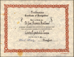 Posthumous Certificate of Recognition for José Ramón Avellanal from Centro Español de Tampa, 1981 by Centro Español de Tampa
