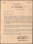 Letter, The Sociedad de Trabajadores de Socorros Mutuos to José Ramón Avellanal, April 11, 1922