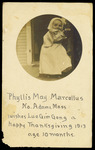 Postcard, Phyllis May Marcellus Wishing Lue Gim Gong a Happy Thanksgiving
