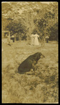 Postcard, Profile of Dog with Women in the Background by Unknown