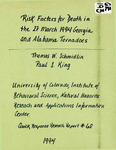 Risk factors for death in the 27 March 1994 Georgia and Alabama tornadoes by Thomas W. Schmidlin; Paul S. King; and University of Colorado, Boulder -- Natural Hazards Research and Applications Information Center