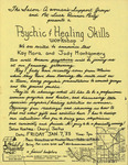 Flier, Psychic and Healing Workshop, January 7, 1983 by Edith "Edie" Daly