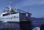 Rear View of Research Vessel (R/V) Urraca Near Cayos Cochinos, Honduras