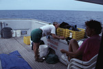 Jeremy Jackson and Nancy Ogden Aboard Research Vessel (R/V) Urraca in Cayos Cochinos, Honduras