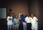 Six Men Pose Together at International Society for Reef Studies (ISRS) Conference in Belize, circa 1996-1999 by John C. Ogden