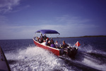 Researchers on Boat Named Wet Dream in South Water Caye, Belize, C by John C. Ogden