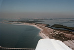 Islands and Bridge Captured by Overhead Plane in Tampa Bay, Florida