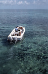 Boater Surveying Florida Bay in Florida Everglades