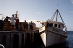 Crew Loads Cargo onto Brianne. C While Docked at Saba, Netherlands Antilles