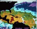 Map, Thermal Anomaly of Caribbean, October 1990