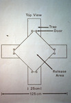 Diagram, Trap and Release Device at Parque Garrafón in Isla Mujeres, Mexico, circa 1973-1990 by John C. Ogden