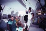 Clarendon (Clem) Bowman, John and Nancy Ogden, and Phillip Lobel inside Hydrolab, St. Croix by John C. Ogden