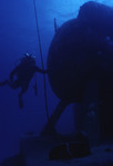SCUBA diver swimming near Hydrolab, St. Croix [6]