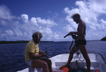 Dr. William Gladfelter and Michael Robblee aboard a boat