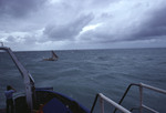 Miskito fishermen sailing in a storm