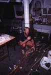 Dr. John Ogden examining contents of green sea turtle (Chelonia mydas) dissected digestive organs [1] by John C. Ogden