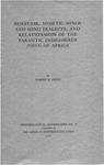 Behavior, Mimetic Songs and Song Dialects, and Relationships of the Parasitic Indigobirds (vidua) of Africa by Robert B. Payne