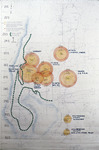 Map, Well Fields Area Circles of Dewater by Garald Gordon Parker