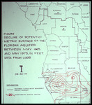Map, Decline of Potentiometric Surface of Floridan Aquifer between May 1965 and May 1975 in Feet by Garald Gordon Parker