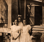 Photograph, Margaret Watrous Langley, Mary Watrous James, and Louise Watrous Phipps Standing Outside of Farm House, circa 1890 by Unknown