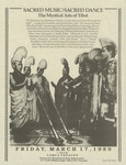 Flyer, Sacred Music/Sacred Dance: The Mystical Arts of Tibet at Tampa Theatre, March 17, 1989 by Tampa Theatre