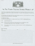 Flyer, Tampa Theatre Stories Project, December 2, 2001