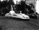 The Columbia Chamber of Spanish Restaurants Float with Miss Columbia During the Gasparilla Parade
