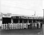 Employees Pose in Front of Phillips-Elkes Pontiac Company
