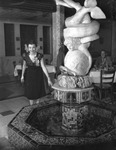 Mary Hatcher Stands Beside the Fountain at the Columbia Restaurant