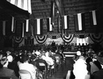 Pan American League Lecture in Gymnasium Decorated with Flags by Robertson and Fresh
