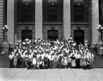People Posing in Front of the Post Office and Customs House by Robertson and Fresh (Firm)