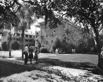 Students Converse Near the Dorms at Florida Southern College