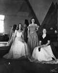 Women Students Dressed in Evening Gowns They Made for Themselves