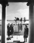 Women Posing by Lake Hollingsworth at Florida Southern College